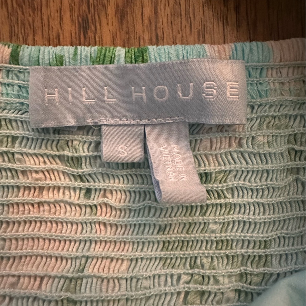Hill House green Floral Dress size small unlined sleeveless cotton side pockets - Picture 5 of 9